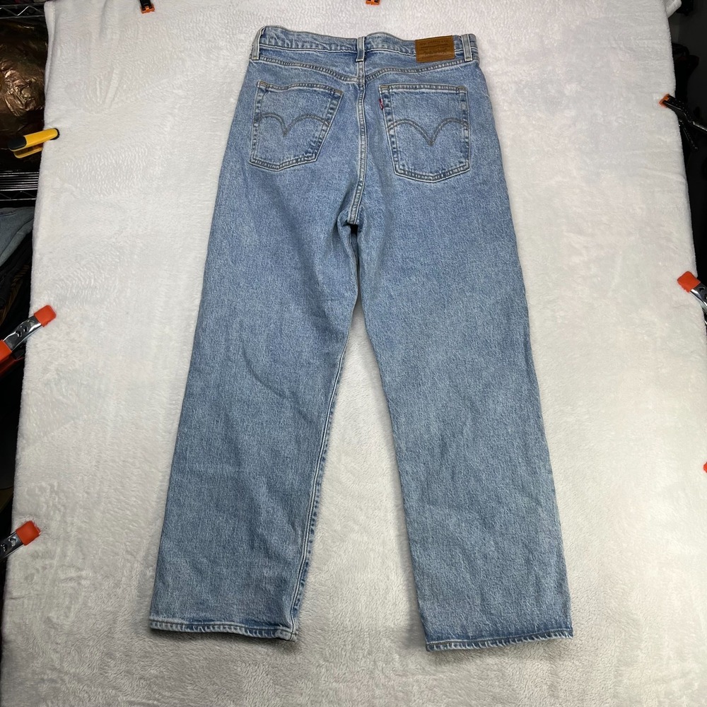 Levi's Ribcage Straight Jeans Women's Blue Denim Classic Button Fly - 30X26.5 - Picture 2 of 12